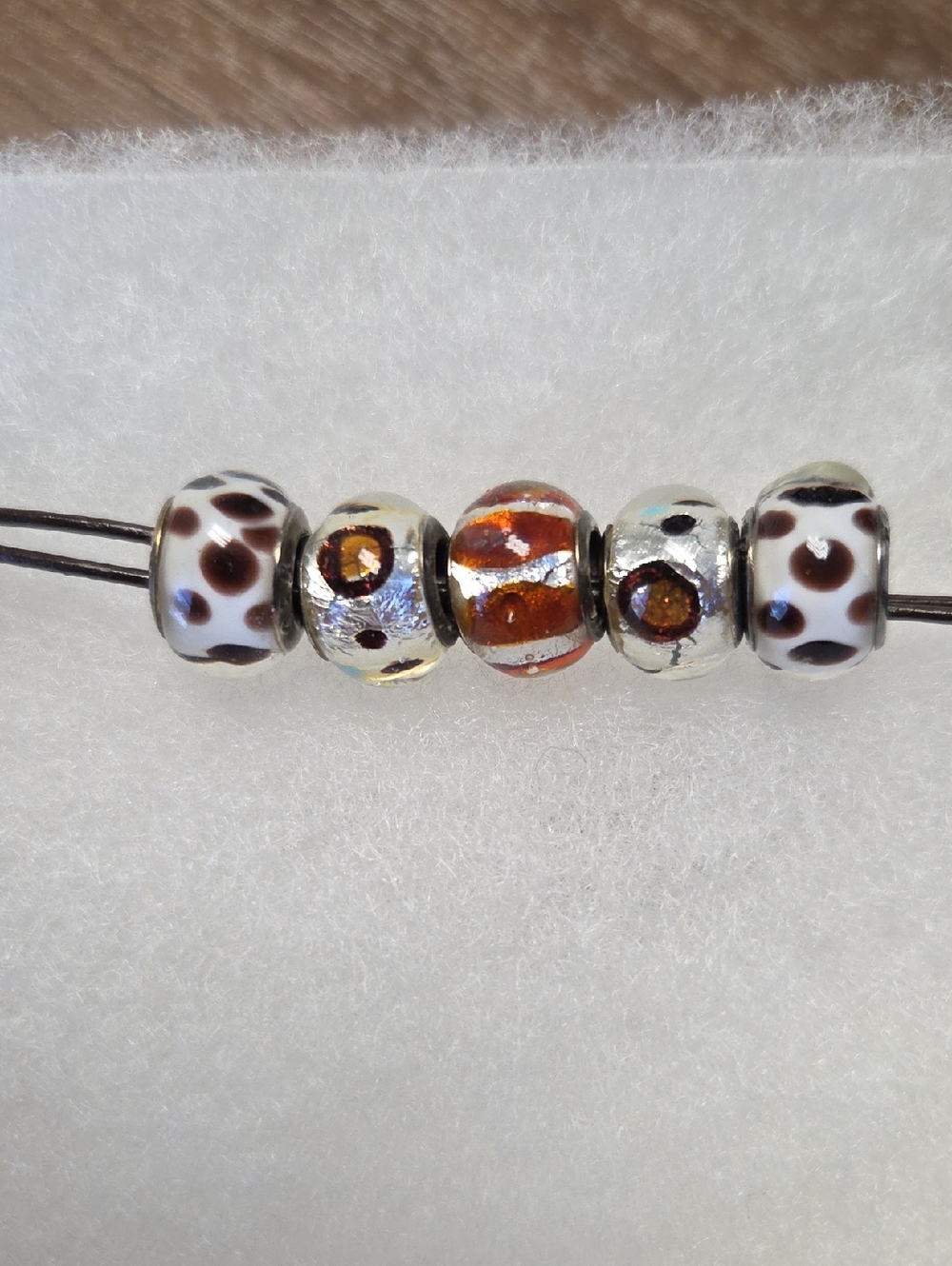 Murano-Style Brown & Amber Glass Bead Set for Women